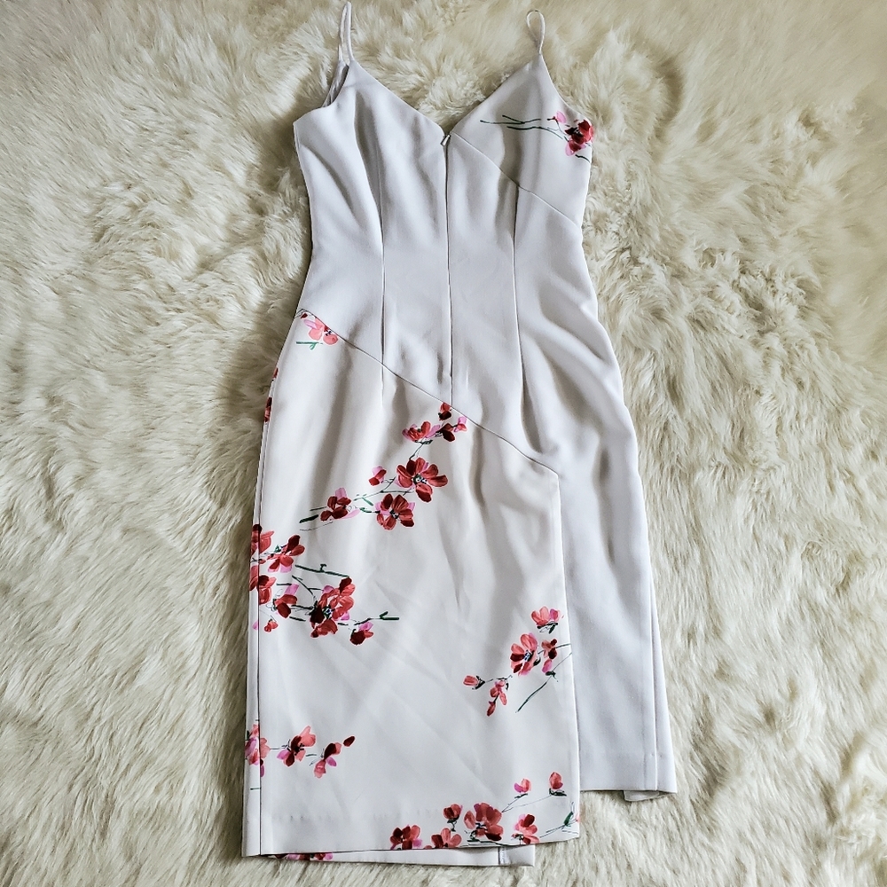 Black Halo Deetz Floral Sheath Dress Size 2 - Picture 6 of 12